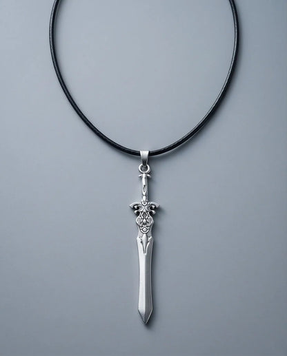 Vintage Silver Sword Pendant Necklace