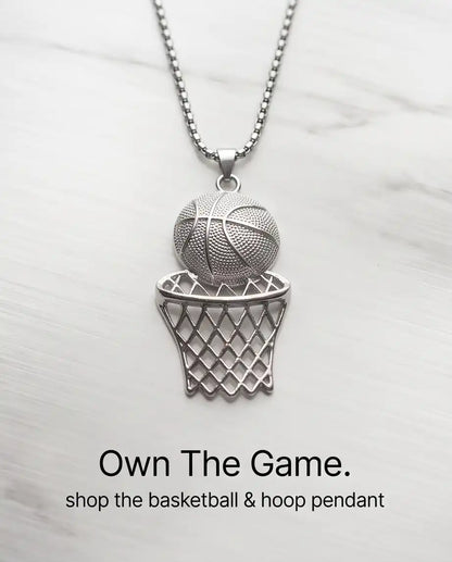 Iced Basketball Hoop Pendant Box Chain