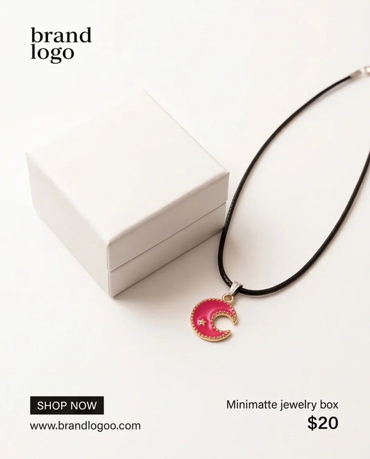 Gold and Pink Celestial Crescent Moon Necklace