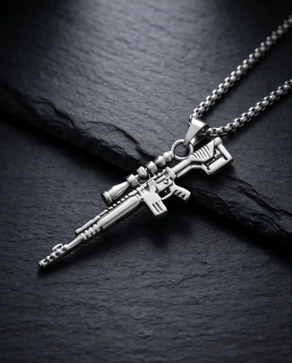 Precision Long-Range Sniper Rifle Pendant Box Chain