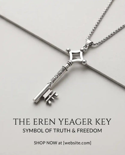 Attack on Titan Basement Key Pendant Silver Box Chain Necklace