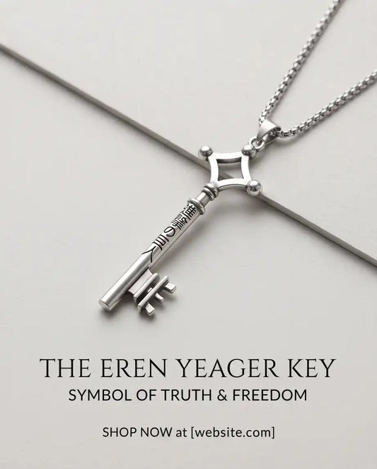 Attack on Titan Basement Key Pendant Silver Box Chain Necklace