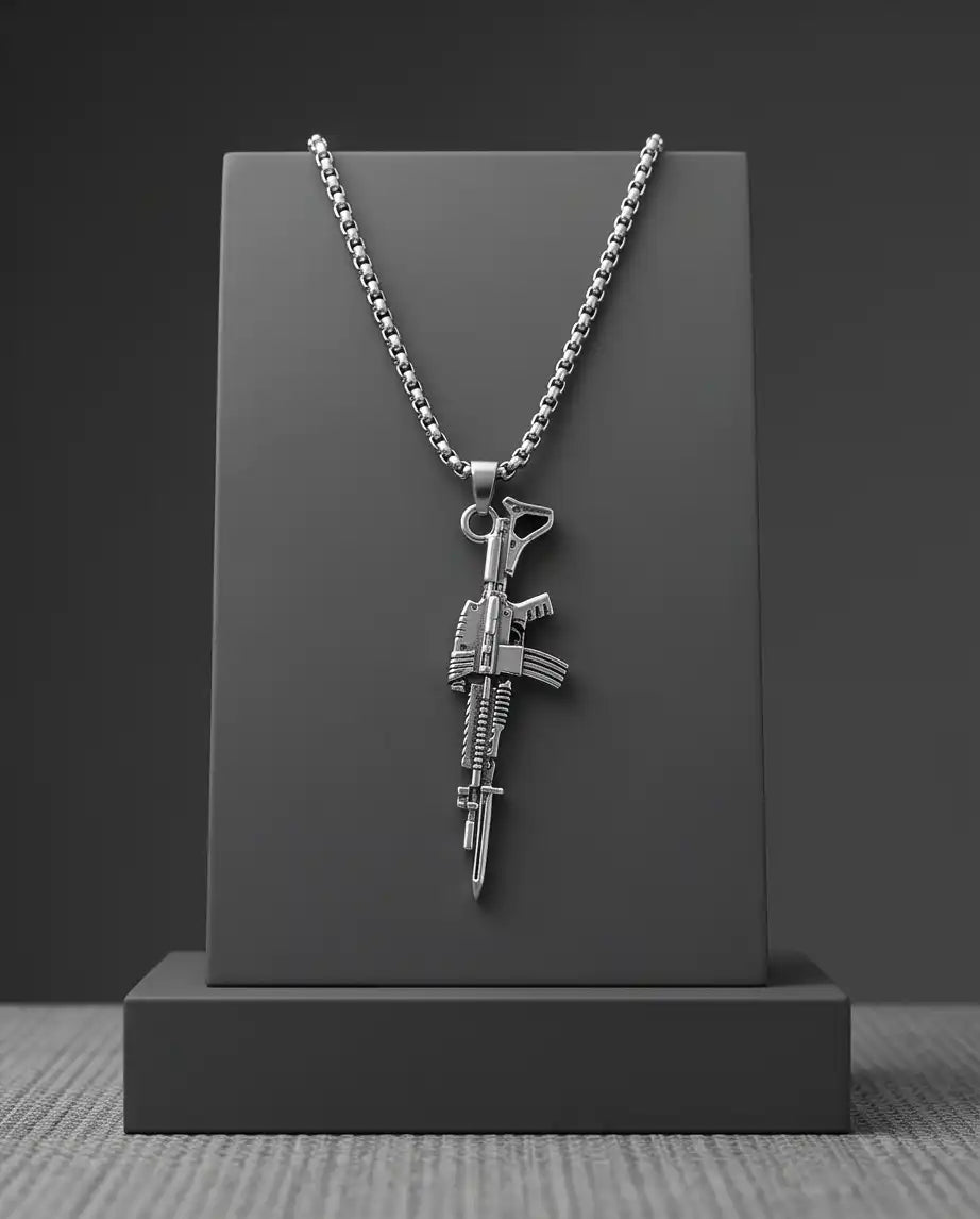 Tactical Short-Barreled Rifle Weapon Pendant Box Chain