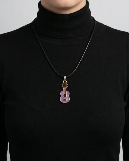 Gold and Purple Acoustic Guitar Necklace
