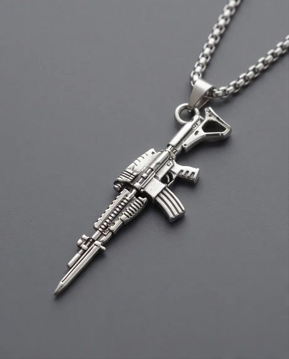 Tactical Short-Barreled Rifle Weapon Pendant Box Chain