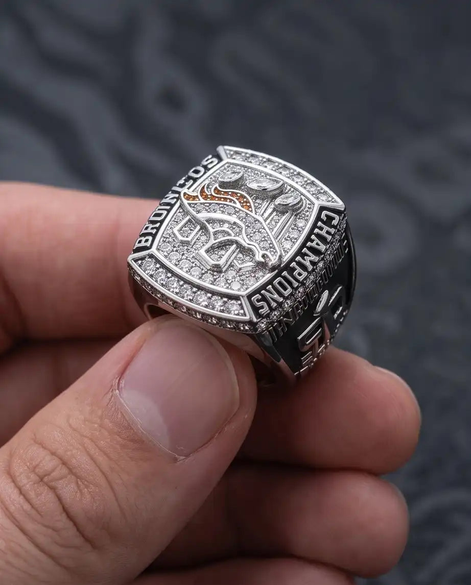 Denver Broncos Championship Style Pavé Ring