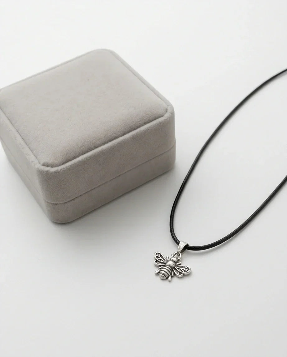Silver Dainty Honeybee Pendant Necklace