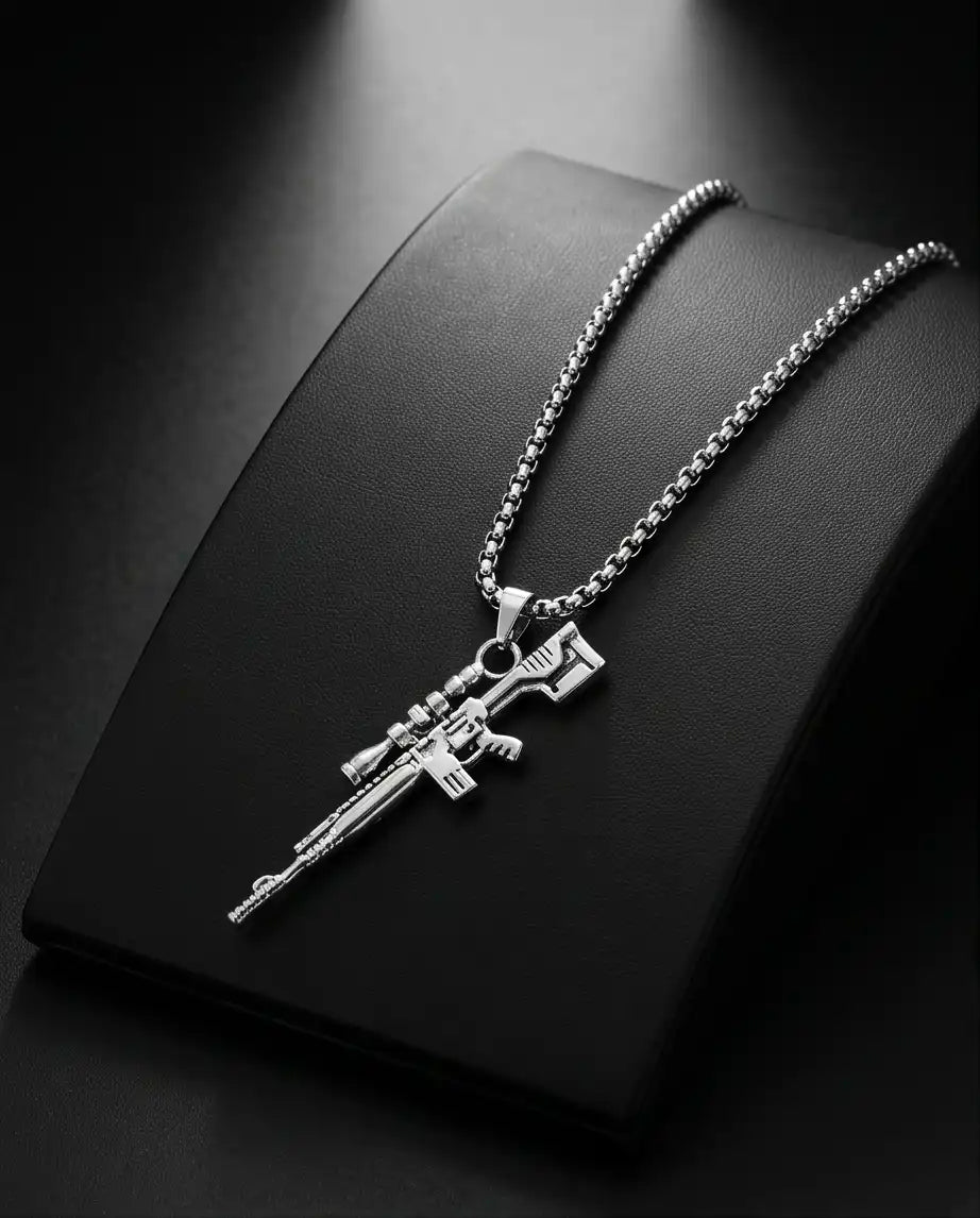 Precision Long-Range Sniper Rifle Pendant Box Chain