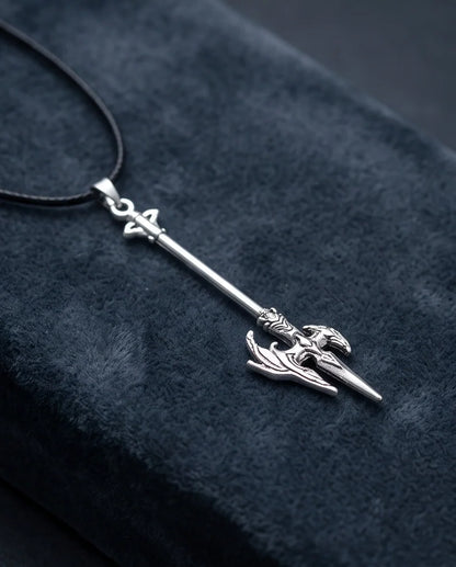 Winged Halberd Spear Necklace