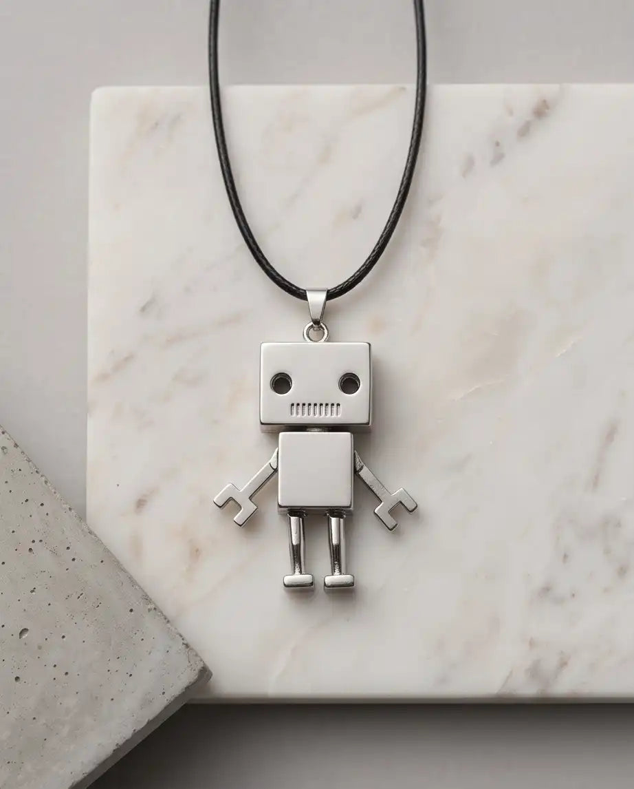 Articulated Robot Figurine Pendant Box Chain