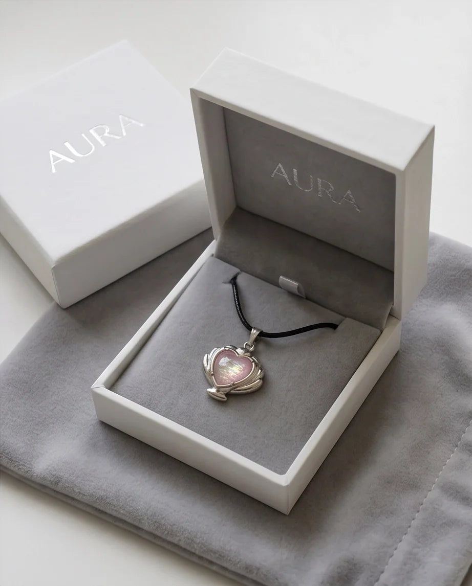 Iridescent Seashell Heart Pendant Necklace