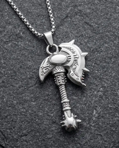 Battle Axe War Hammer Pendant Box Chain