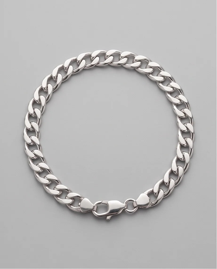 Silver Classic Curb Chain Bracelet