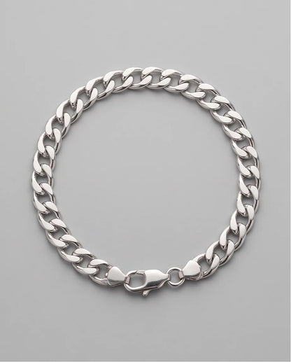 Silver Classic Curb Chain Bracelet