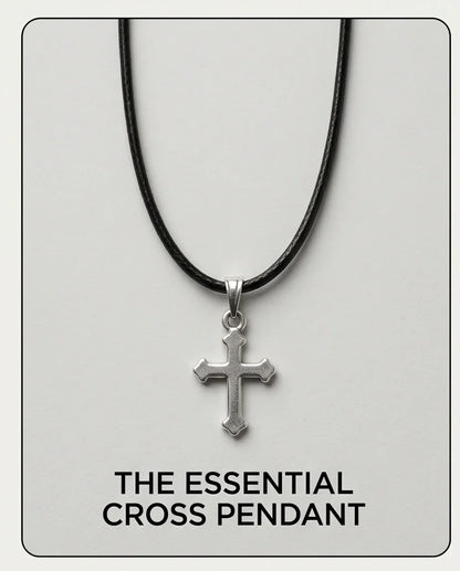 Silver Gothic Flared Cross Necklace