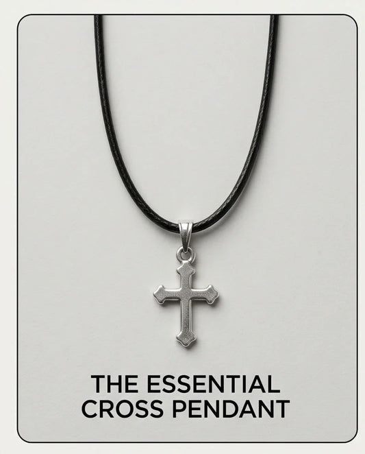Silver Gothic Flared Cross Necklace