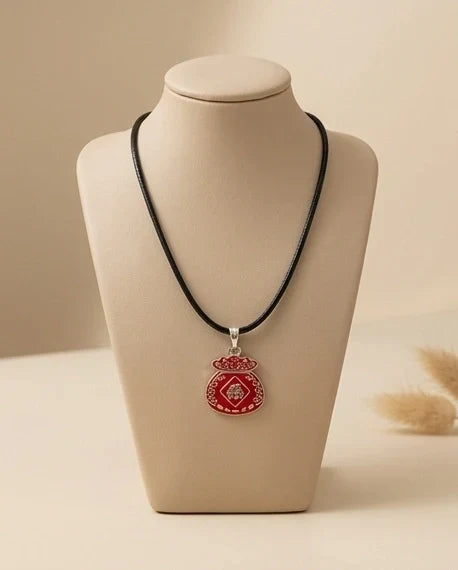 Traditional Red "Fu" Lucky Money Bag Pendant Necklace
