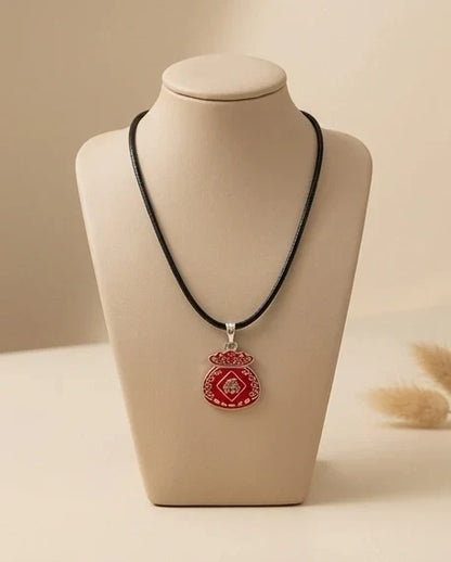 Traditional Red "Fu" Lucky Money Bag Pendant Necklace