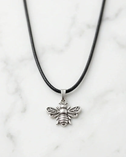 Silver Dainty Honeybee Pendant Necklace