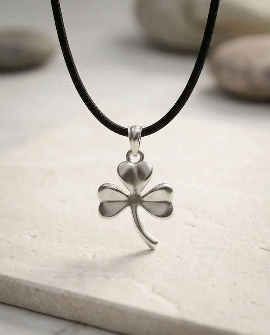 Silver Three-Leaf Shamrock Pendant Necklace
