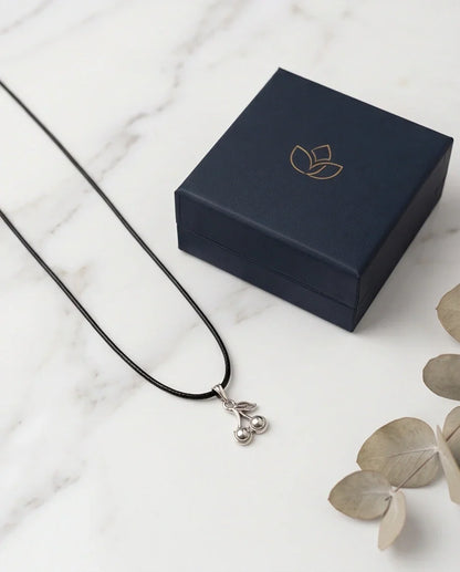 Silver Double Cherry Pendant Necklace