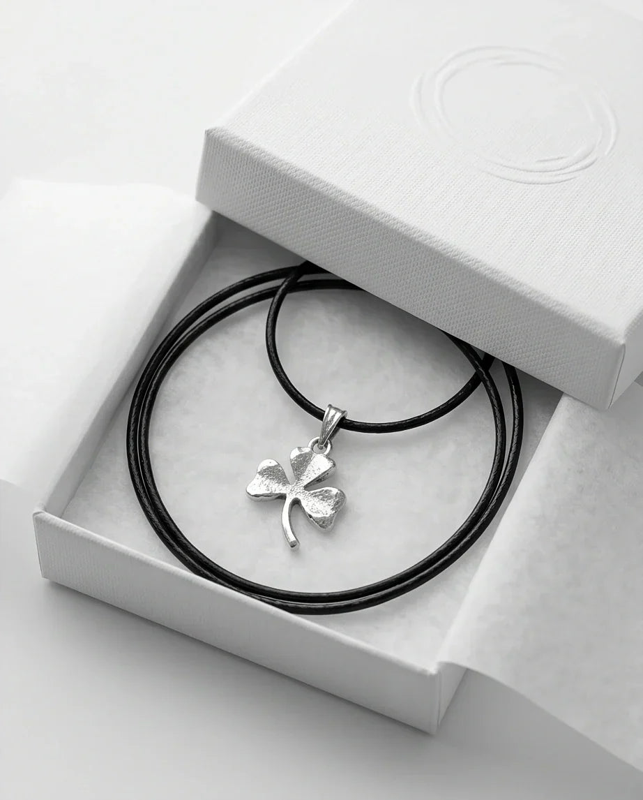 Silver Three-Leaf Shamrock Pendant Necklace