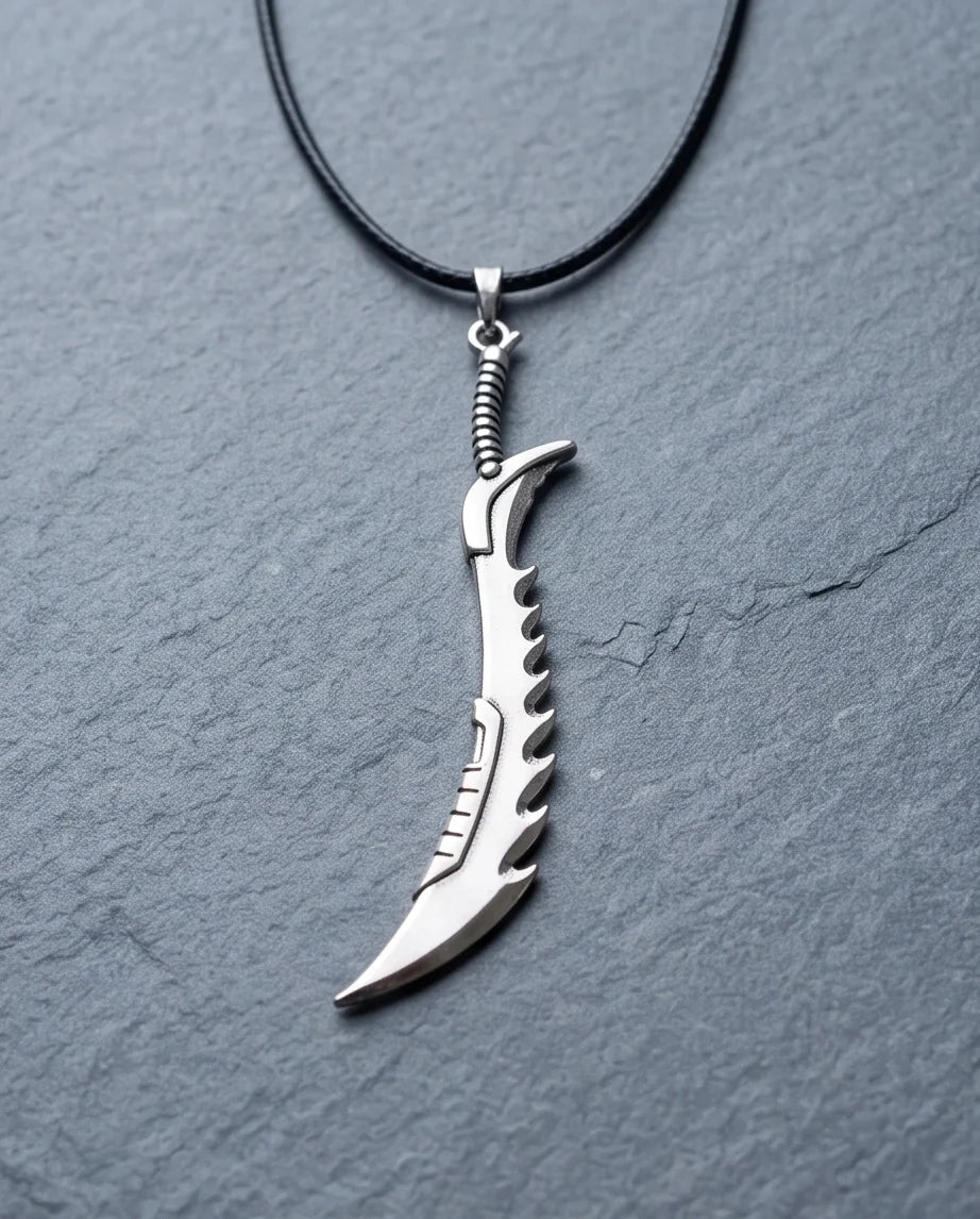 Serrated Scimitar Blade Pendant