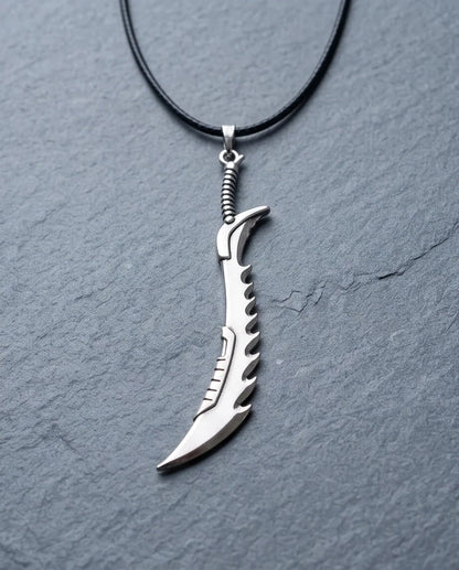 Serrated Scimitar Blade Pendant