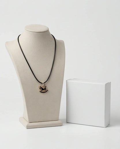 Gold and Black Rocking Horse Necklace