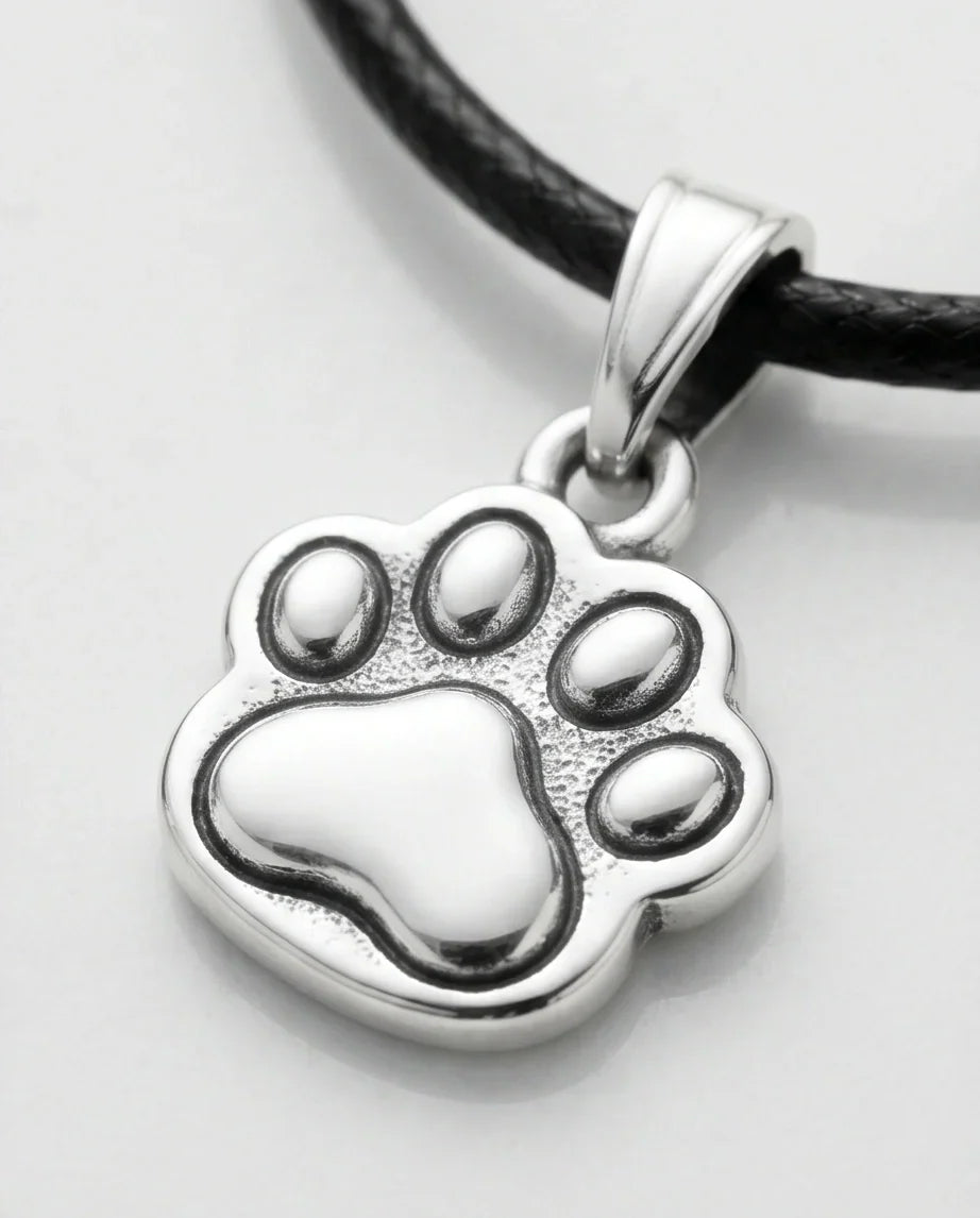 Silver Animal Paw Print Necklace