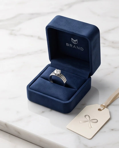 Silver Round Gemstone Triple-Band Solitaire Ring