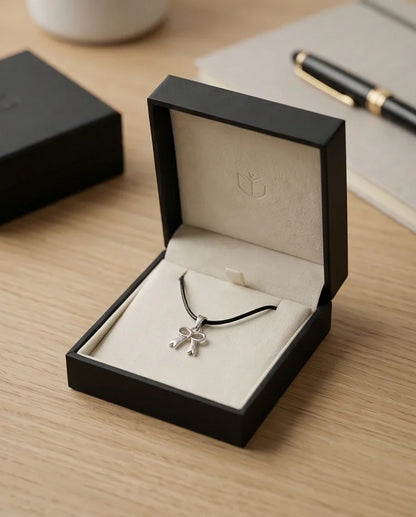 Silver Polished Ribbon Bow Necklace