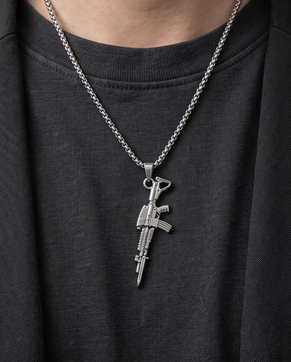 Tactical Short-Barreled Rifle Weapon Pendant Box Chain