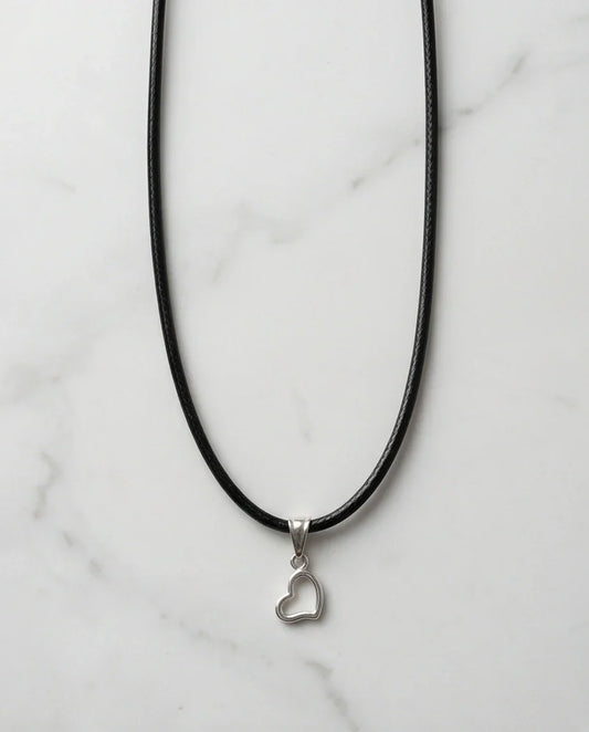 Silver Minimalist Open Heart Necklace