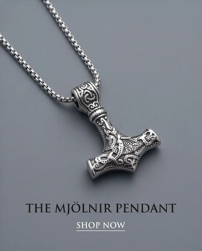 Silver Mjölnir Thor's Hammer Pendant Necklace