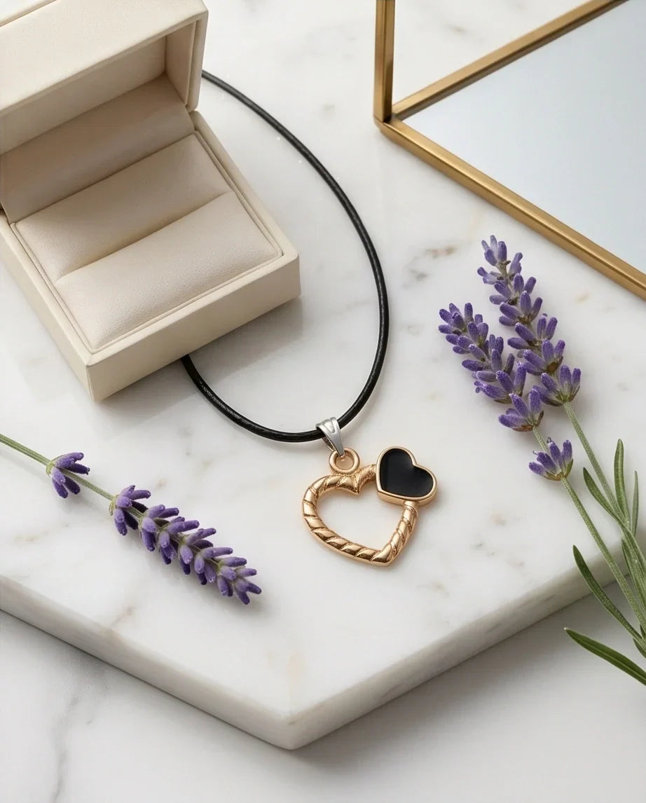 Gold Twisted Double Heart Necklace