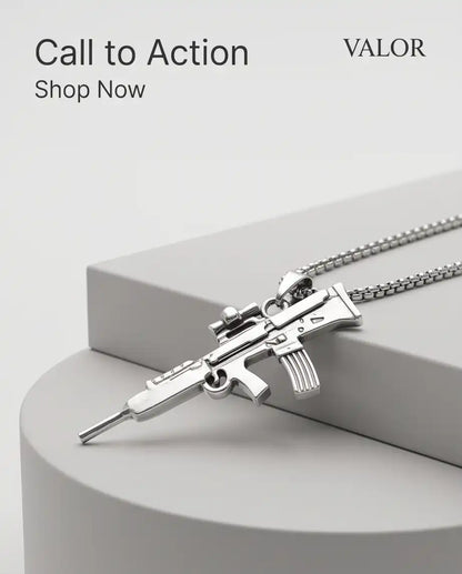 Tactical Sniper Rifle Weapon Pendant Box Chain