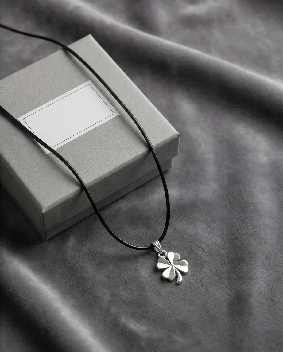Silver Four-Leaf Clover Luck Necklace