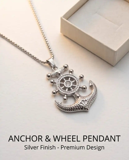 Nautical Ship Wheel Anchor Pendant Box Chain