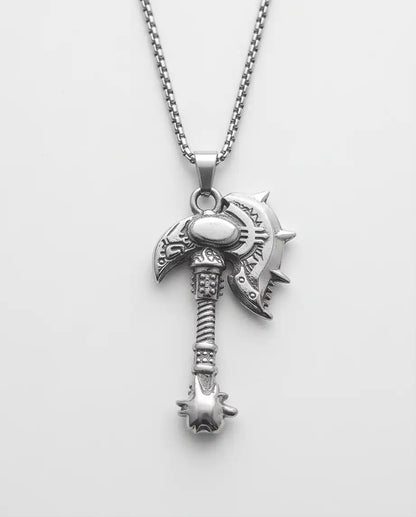 Battle Axe War Hammer Pendant Box Chain