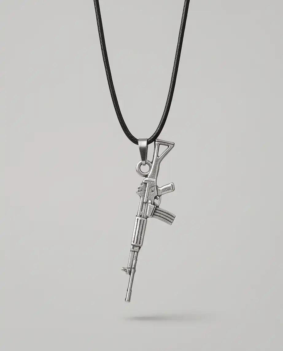 Tactical Assault Rifle Weapon Pendant Box Chain