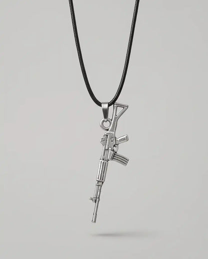 Tactical Assault Rifle Weapon Pendant Box Chain