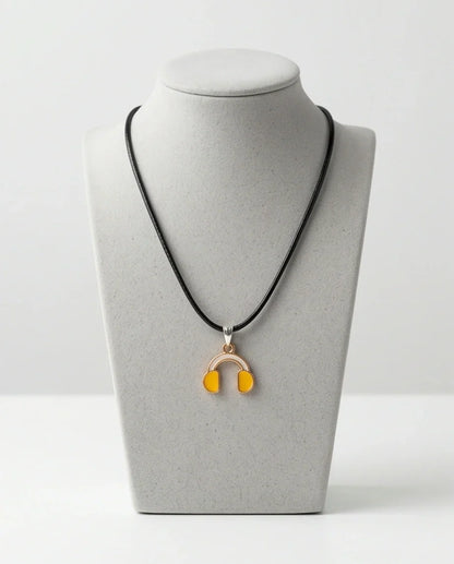 Gold and Yellow Headphones Necklace