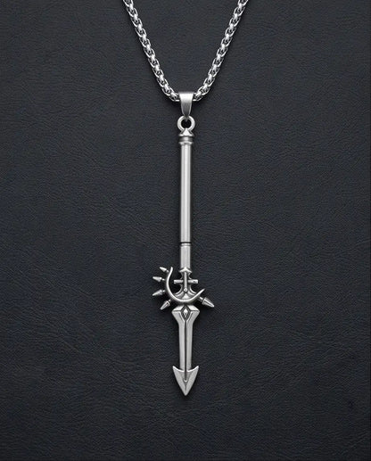 Spiked Crescent Spearhead Pendant Necklace