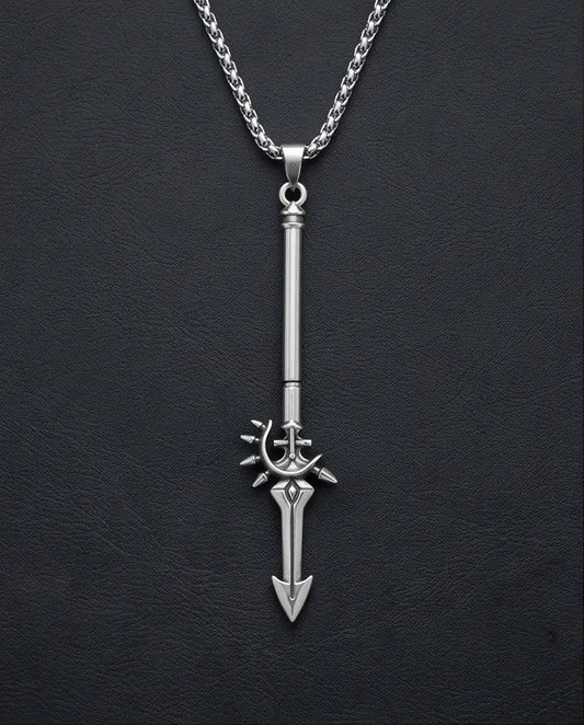 Spiked Crescent Spearhead Pendant Necklace