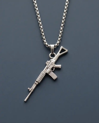 Tactical Assault Rifle Weapon Pendant Box Chain