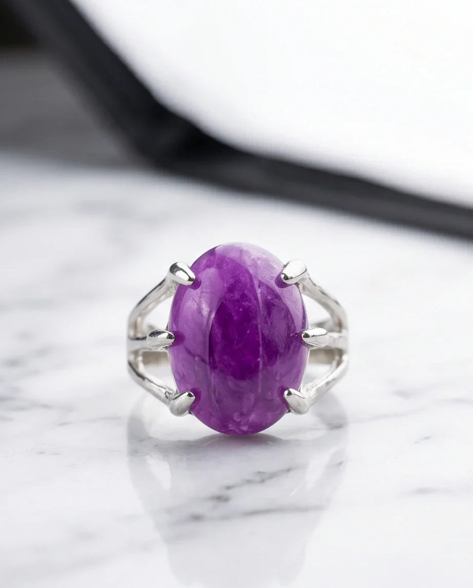 Vibrant Orchid Jade Statement Ring
