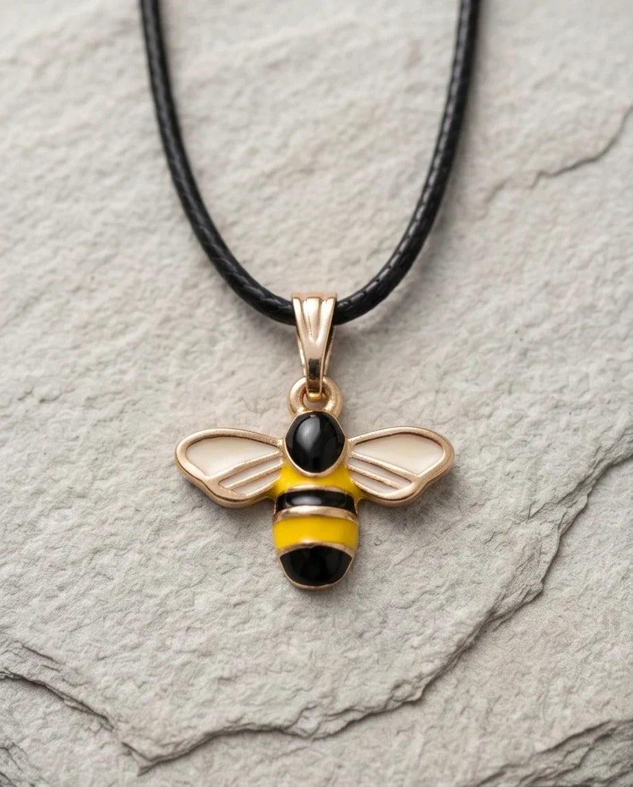 Golden Honeybee Pendant Necklace