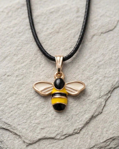 Golden Honeybee Pendant Necklace