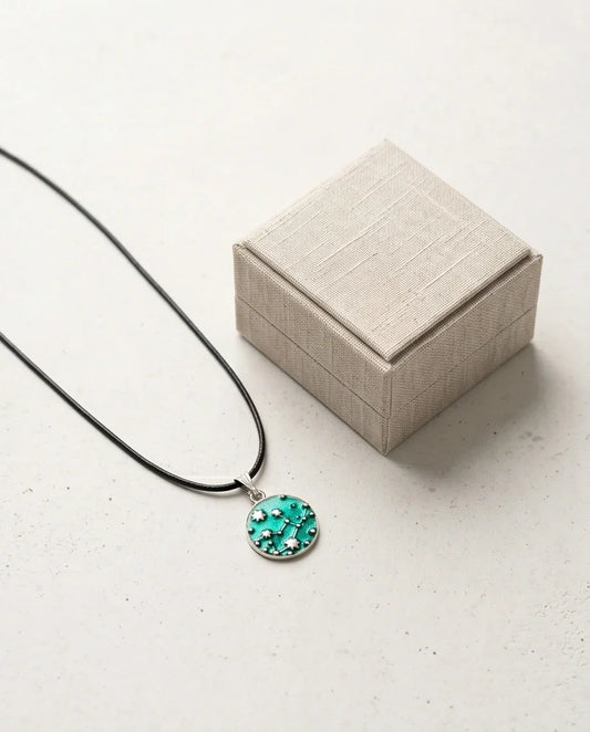 Teal Constellation Galaxy Pendant